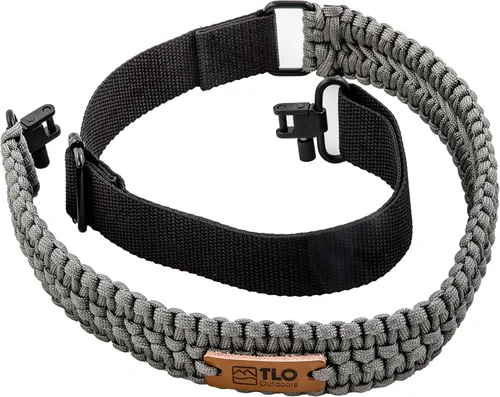 Vista 13 de TLO Outdoors Portafusil de Paracord – Portafusil Táctico de Rifle de 2 Puntos, Extra Ancho, Correa Ajustable con Enganches Giratorios para Rifle