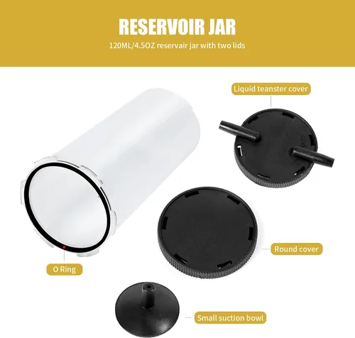 Vista 3 de Kit de purga de frenos 2 en 1 con bomba de vacío manual con adaptadores de manómetro, juego de purga de líquido de frenos automotriz con funda