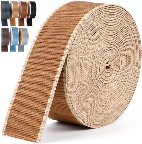 Vista 18 de Webbing 1.5 Inch-6 Rolls Polycotton 1 1/2 inch Webbing Strap for Bag Making-1.5 "Cotton Striped Ribbon for Purse Backpack Luggage Straps 18 Yards