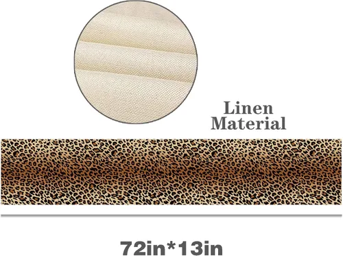 Vista 5 de Camino de Mesa con Estampado de Leopardo de 72 Pulgadas de Largo, Camino de Mesa Estilo Animal, Pañuelos para Tocador, Decoración de Mesa de Burlap