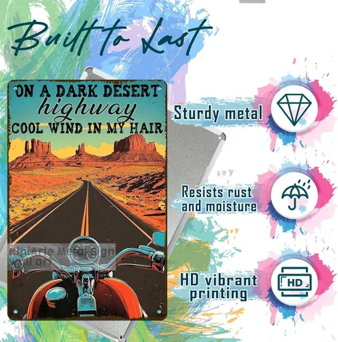 Vista 101 de Letrero de metal con texto en inglés "I Do What I Want Cat Riding Motorcycle Retro Wall Art Decor for Home Office Bar Wall Decor 8x12