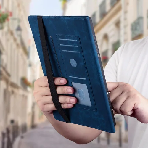 Vista 6 de Funda para Samsung Galaxy Tab S5e 10.5 2019 Modelo SM-T720/T725/T727, funda delgada de piel sintética con soporte multiángulo y soporte