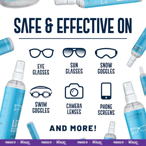 Vista 5 de Spray limpiador de lentes de gafas con tecnología Nano Magic 6 oz (1 paquete) Fórmula de grado profesional, sin silicona para gafas, teléfono