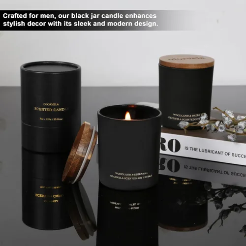 Vista 5 de Velas perfumadas para hombres, vela de 8 onzas para el hogar, aroma de 50 horas de tiempo de combustión de larga duración, regalos de aromaterapia