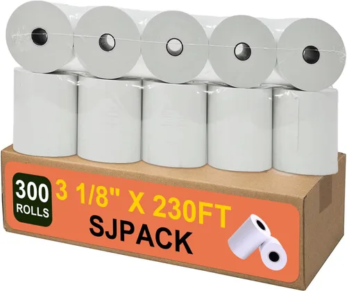 Vista 20 de SJPACK Papel térmico de 2 1/4 pulgadas x 50 pies, papel de recibo de 200 rollos de caja registradora (200 rollos/4 cajas)