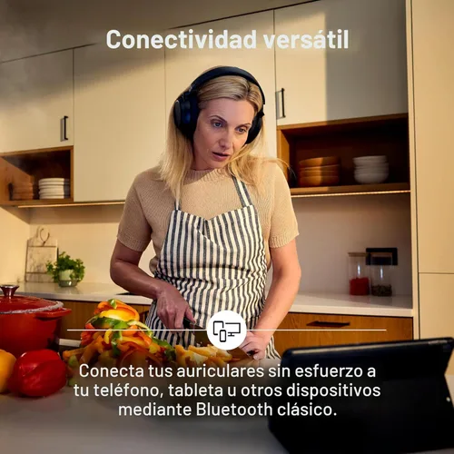 Vista 5 de Sennheiser Auriculares RS 255 para TV - Paquete de auriculares Bluetooth y transmisor - Auriculares inalámbricos de baja latencia con sonido