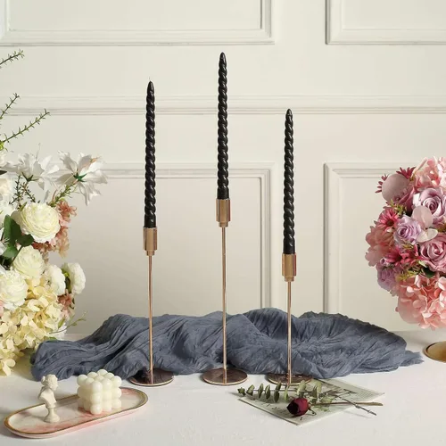 Vista 17 de Efavormart - Paquete de 10 velas cónicas de 12 pulgadas, diseño de cera premium, color blanco, velas sin perfume para entornos elegantes