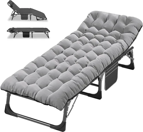 Vista 34 de ABORON Catre de campamento para adultos de 28" extra ancho, resistente 1200D Oxford para dormir, cama de campamento plegable portátil con colchoneta