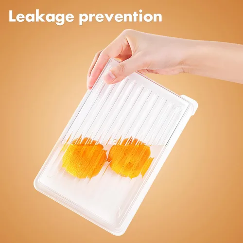 Vista 8 de Luxshiny Recipiente de almacenamiento de tocino para refrigerador, caja de almacenamiento hermética de carne con tapa, contenedor de alimentos