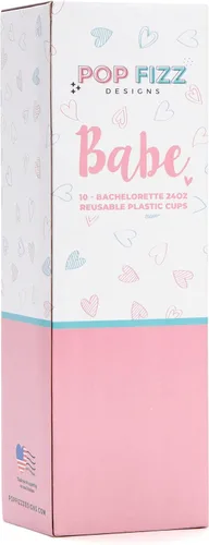 Vista 9 de Pop Fizz Designs Copas de despedida de soltera de Bride & Babe – Paquete de 10 con tapas Copas de dama de honor Suministros y recuerdos
