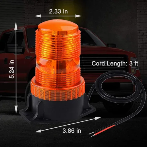 Vista 7 de WOWTOU - Luces estroboscópicas LED ámbar magnéticas para carretillas elevadoras, carritos de golf, UTV, coches, camiones, tractores, 12V 24V, baliza