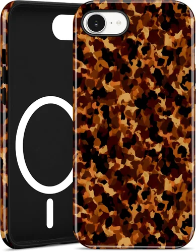 Vista 35 de Jusy Compatible with MagSafe Brown Tortoise Shell Print Phone Case for iPhone 7/8/SE, Amber Trendy Luxury Magnetic Soft TPU and Hard PC Protective