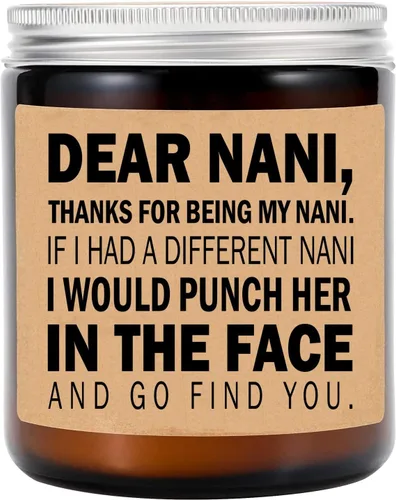 Averaze Nani Candle-Nani Regalos de nietos-I'd Punch Another in The Face-Fun Gag para el Día de la Madre, velas perfumadas de lavanda, 8 onzas