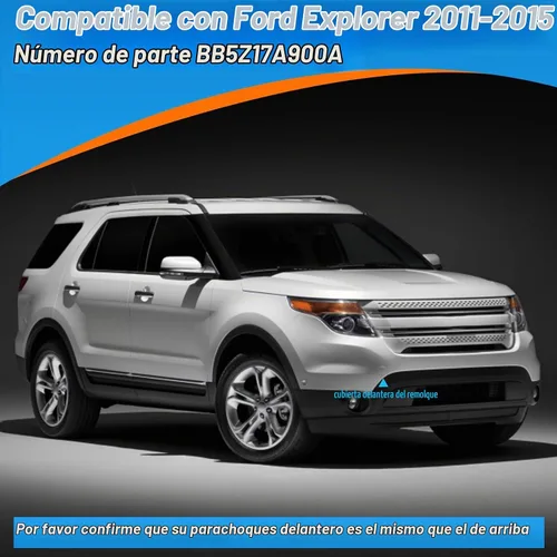 Vista 3 de Tapa de gancho de remolque para parachoques delantero compatible con Ford Explorer 2011 2012 2013 2014 2015 BB5Z17A900A BB5Z17A900APTM