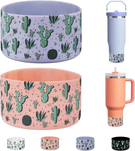 Vista 7 de WK IEASON 2 Piezas Protector de Base Tipo Bota para Vaso Stanley Quencher Adventure 40oz y Stanley IceFlow 20oz 30oz y Compatible con Botella de 3D