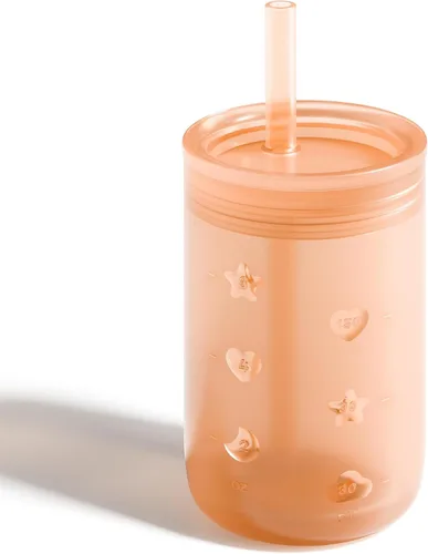 Vaso para beber para niños de 6 a 6 meses, taza de entrenamiento de silicona con tapa con pajilla, tazas para bebés de 7 onzas de 6 a 12 meses, para