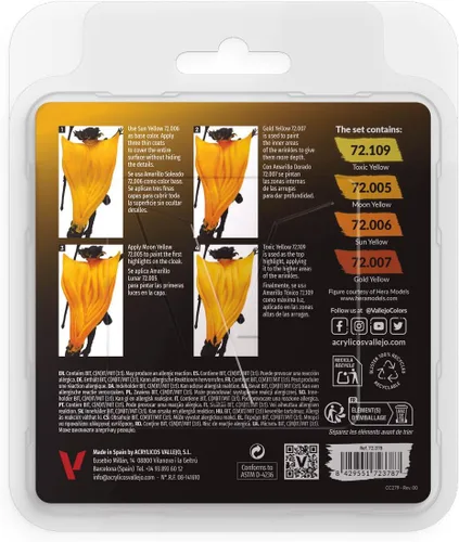 Vista 2 de Vallejo - Yellow Color Set, Game Color, 4 Bottles x 0.6 fl.oz. Juego de colores de acrílico para pintar miniaturas, historias y juegos de guerra