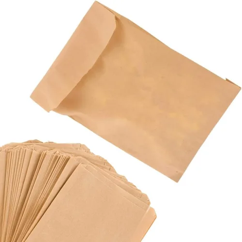 Vista 8 de Bolsas de papel Kraft marrón (paquete de 125) bolsas de grado alimenticio con calcomanías redondas blancas para sellar, bolsas de papel kraft