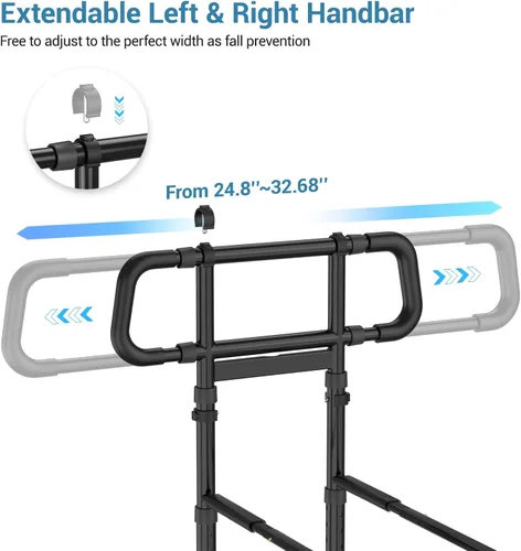 Vista 4 de Rieles de cama para la seguridad de adultos mayores – Riel de asistencia de noche ajustable mejorado y cumple con ASTM, luz nocturna con sensor