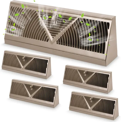 Vista 16 de Yaocom Paquete de 2 Rejillas de Registro de Zócalo Tamaño de Abertura de Conducto de 15 Pulgadas Cubiertas de Ventilación para Difusor de Piso