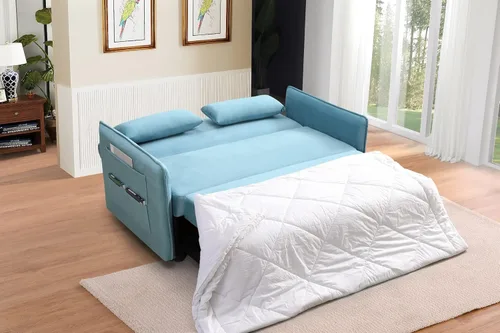 Vista 28 de Merax Cama tapizada de lino de 65.7 pulgadas, sofá cama extraíble adjunta 2 cojines, puerto de carga USB doble y respaldo ajustable para sala de Gris