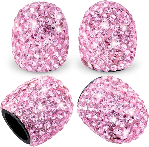 Vista 17 de 4 tapas de válvula de vástago de neumático con diamantes de cristal brillante, a prueba de polvo, tapas universales para válvulas de neumáticos