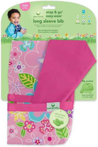 Vista 16 de Snap & Go - Babero de manga larga fácil de usar, 12-24 meses, diseño de dinosaurios aguamarina