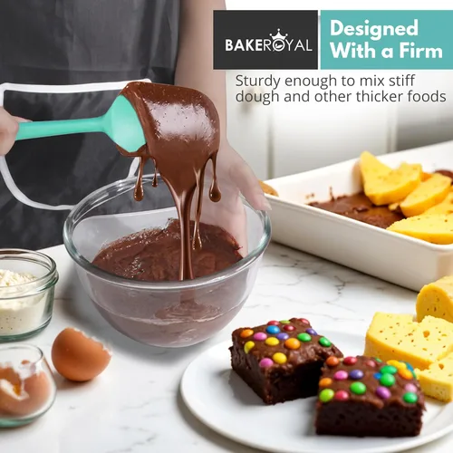 Vista 6 de BakeRoyal Juego de espátulas de silicona – 4 espátulas de goma de silicona resistente al calor 600°F para tareas diarias – Espátulas de cocina
