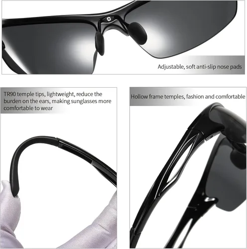 Vista 5 de Joopin Sport Sunglasses Polarized UV Protection Wrap Around Sun Glasses Shades for Men Women