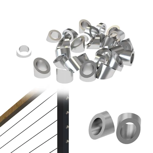 Vista 12 de Dawn Railing Arandela biselada de ángulo de 33 grados de 3/8 pulgada 10mm, paquete de 20 T316 arandelas angulares de acero inoxidable para kit