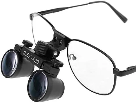 Vista 7 de Lupes 2.5X 1,378.0 ft m binocular óptica gafas marco metal lupa