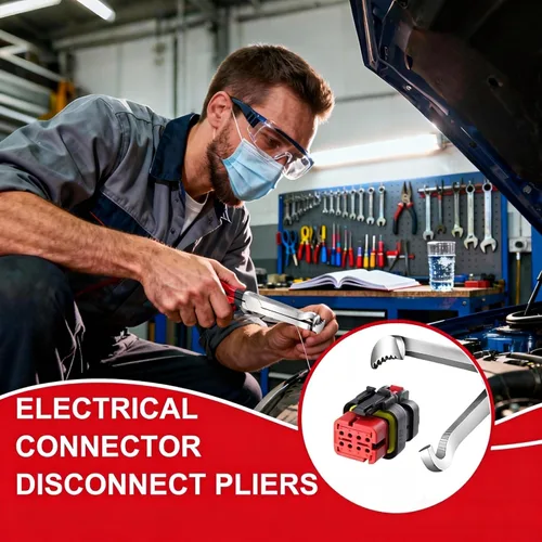Vista 7 de Herramienta de extracción de conectores eléctricos, herramienta de terminal de cable duradero para reparación automotriz, alicates de desconexión