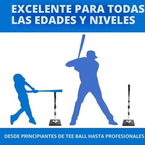 Vista 5 de Tanner Tee The Original Batting Tee – Tee de bateo profesional ajustable para béisbol y softbol, eje de acero, base compuesta, parte superior