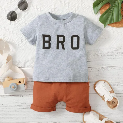 Vista 6 de PATPAT Baby Boy Summer Clothes Crewneck Short-sleeve Top Tee Tshirt and Shorts Set 3M-24M