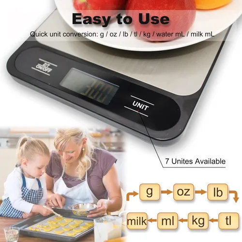 Vista 3 de Báscula de cocina de alimentos, 22.0 lbs y 22 libras digitales gramos y onzas para perder