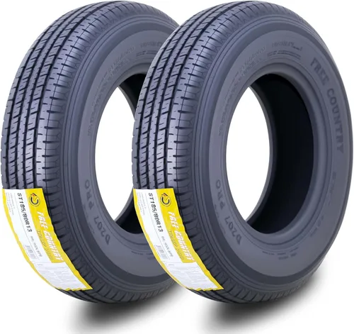 Vista 12 de Free Country GRAND RIDE Juego de 2 neumáticos Premium para remolque ST 175/80R13 de 6 capas, Rango de carga C con protector contra roces