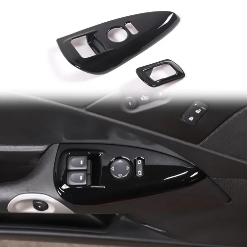 Vista 8 de Cubierta para interruptor de elevación de ventana compatible con Chevy Corvette C6 2005-2013, puerta de automóvil, ventana de vidrio, panel de botón