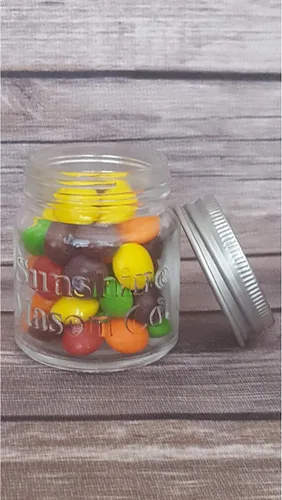 Vista 2 de Sunshine Mason Co. Vasos de chupito con tapa de metal de 2 onzas con cucharas de postre, 6 piezas