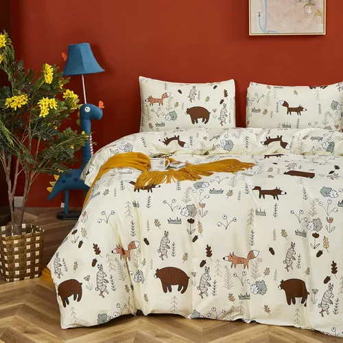Vista 271 de CLOTHKNOW Juego de edredón de 3 piezas a cuadros color beige óxido, tamaño Full, juego de ropa de cama de cuadros edredón terracota con 2 fundas