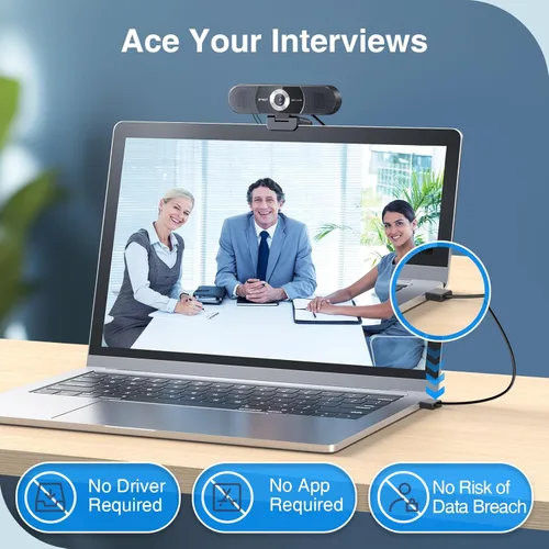 Vista 6 de EMEET C980 PRO Cámara web 4K 3-en-1 con micrófono y altavoz, cámara web de gran angular de 60°-98° con 4 micrófonos con cancelación de ruido, 2
