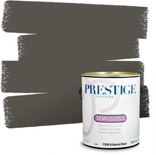 Vista 101 de PRESTIGE Paints - Pintura interior e imprimación en uno, 1 galón, cáscara de huevo, pimienta envejecida
