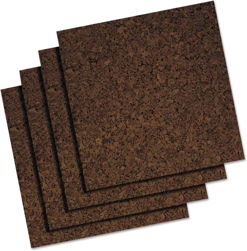Vista 9 de Cuarteto de placas de corcho, paneles de corcho para tablero de anuncios 12 x 12 x 3/8 pulgadas, marrón oscuro, paquete de 4 (101)
