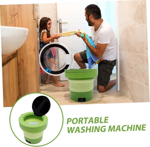 Vista 3 de OSALADI Lavadora de ropa portátil compacta pequeña con rotación de alta velocidad para dormitorio, apartamento, viajes, ligera, para camisas