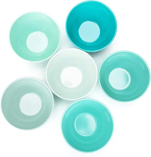 Vista 2 de KX-WARE Juego de cuencos de melamina de 28 onzas, 6 pulgadas, 100% melamina para cereales, sopa/ensalada, juego de 6 en colores surtidos