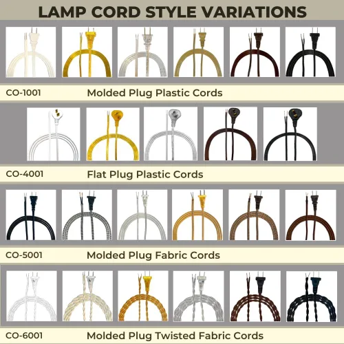 Vista 6 de Royal Designs, Inc. Cable de lámpara de rayón trenzado de 8 pies con enchufe NEMA-15P, interruptor de encendido/apagado, extremos pelados listos