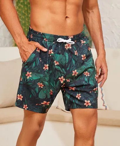 Vista 2 de LiyCarp Traje de baño para hombre con forro de compresión de secado rápido con bolsillos con cremallera