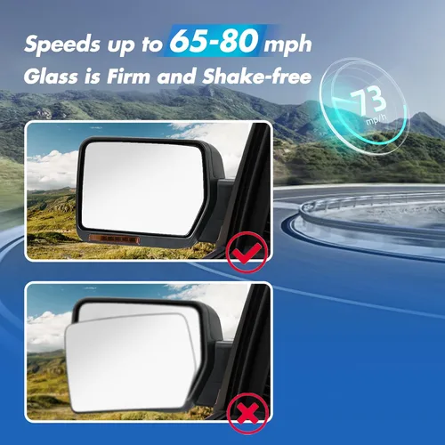 Vista 4 de SNEMEEY Cristal de Espejo Lateral del Conductor de Repuesto para Ford F150 2004 2005 2006 2007 2008 2009 2010, Espejo Retrovisor Calefactado
