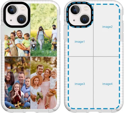 Vista 23 de Funda de teléfono personalizada para iPhone 15, diseño de collage de múltiples imágenes, resistente a los golpes, funda protectora de TPU suave
