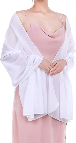 Vista 9 de WILLBOND Chal de gasa para mujer, bufanda de gasa suave para noche, bufanda de gasa, bufanda de satén para vestidos de noche