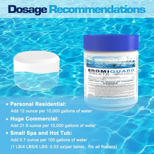 Vista 6 de Tabletas de Bromo para SPA Bañera de Hidromasaje 1lb 50LB Tabletas Bromantes Refuerzo Elimina Bacterias Algas Sensación de Agua Suave Sin Olor a